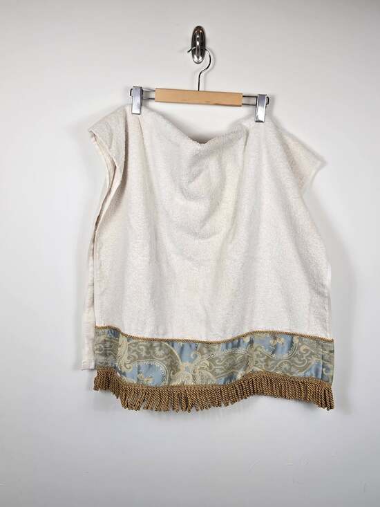 Croscill Other - Croscill Home Bath Towel Vintage Blue Gold Paisley Fringe 100% Cotton 50x27